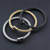 European and American Stainless Steel Electroplated Open Bangle - Waterproof Unisex Jewelry