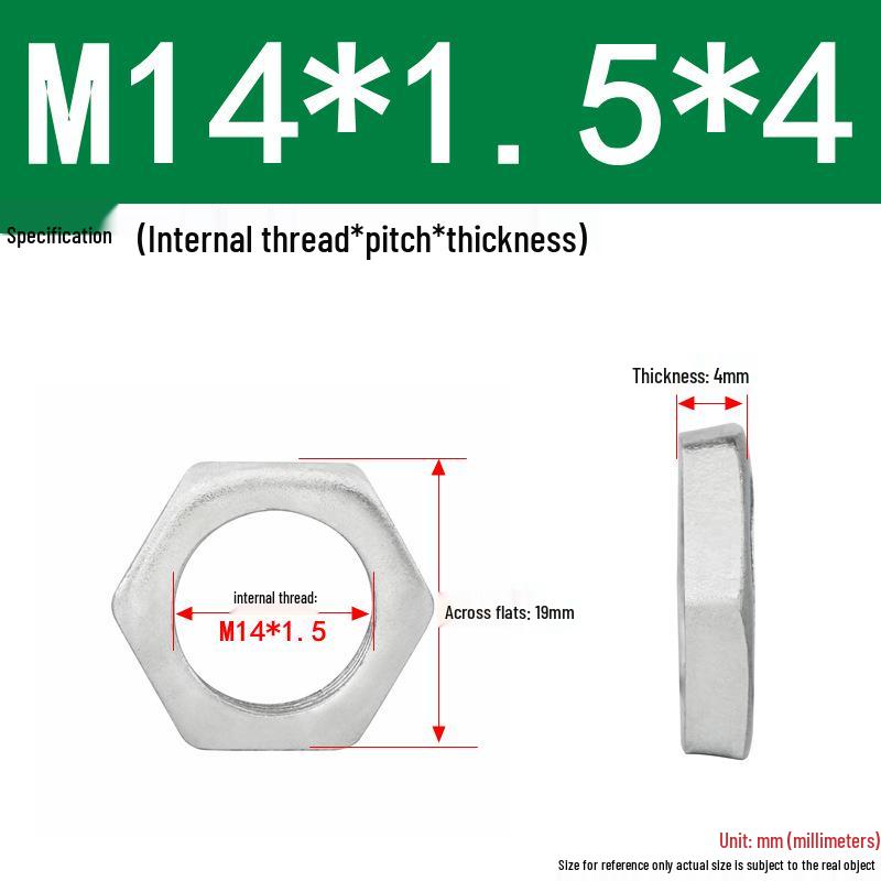 GB808 White Zinc Hex Thin Nut, Fine Thread, Lamp-Type, M6-M30
