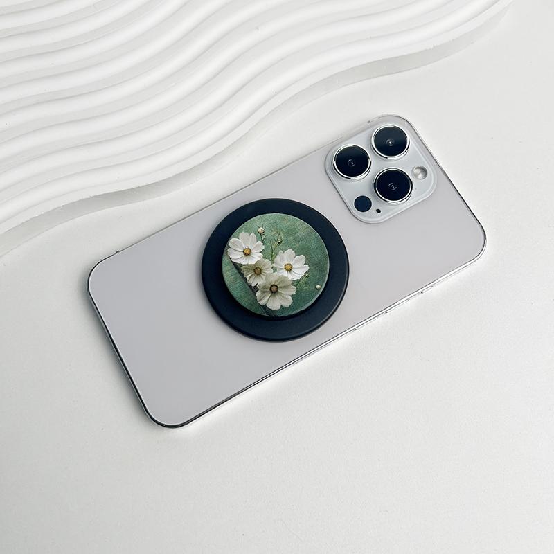 Kunst Ölmalerei Stil Blümchen Sockel Griff Faltbarer Handyhalter Chrysantheme Talk Tok Für Magsafe Iphone Mac Samsung Sicher