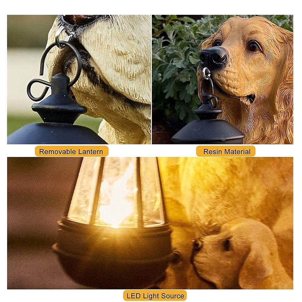 Waterproof Resin Dog Sculpture Rustic Design Puppy Resin Light Outdoor Dog Sculpture  Patio Decor
