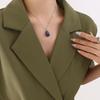 Korean Style Teardrop Oval Pendant Necklace, Natural Raw Stone, Clavicle Chain, Gold-Plated Titanium Steel
