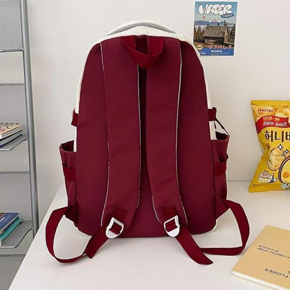 American retro college student ins backpack female, large capacity high school student junior high school student schoolbag computer backpack male