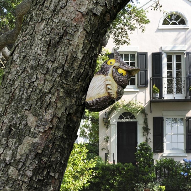 Resin Owl Tree Hanging For Garden Balconies And Courtyards Decoration Unique Resin Shoo Owl Ornament