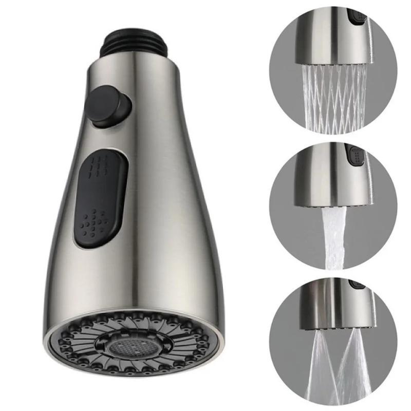 Pull-Out Faucet Nozzle Clear Plastic with Green Cap Water-Saving Filter Adapter for Kitchen Sink Bathroom Basin Easy Install
