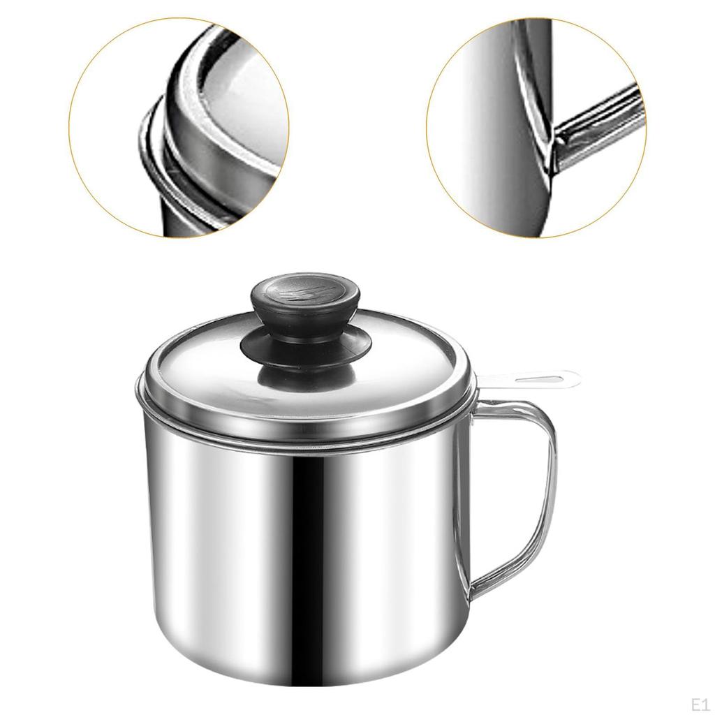 Speck Fett Container Tiefe Friteuse 1,3 L Keeper Braten Korb Bequem Sieb Öl