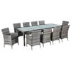 Day and Night - Day and Night Garden Dining Set 11 Pieces and Gray Synthetic Rattan Cushions