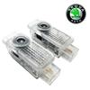 2PCS Car Door Welcome Courtesy Logo Lights Ghost Projector Shadow Lamps for Skoda VRS Fabia Octavia Roomster Superb Accessories fsvr64