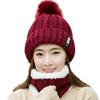 Hat Female Winter, Warm and Thickened, Trendy and Fashionable In Winter, Versatile Outdoor Travel, Wool Scarf and Hat Two-piece Set