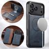 Étui à rabat magnétique en cuir pour iPhone 17 Pro Max & Samsung S25U avec chargement sans fil