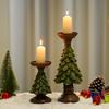 Christmas Tree Candle Holder Ornament - Festive Resin Craft for Dining Table Decor and Gifts