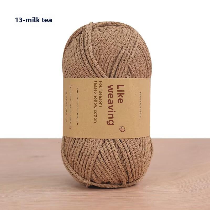 Round 2mm Cotton-Linen Yarn for DIY Crochet Bags & Hats