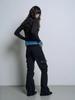 RAMEE Edge Pocket Cargo Bootcut Pants [Black, Charcoal]