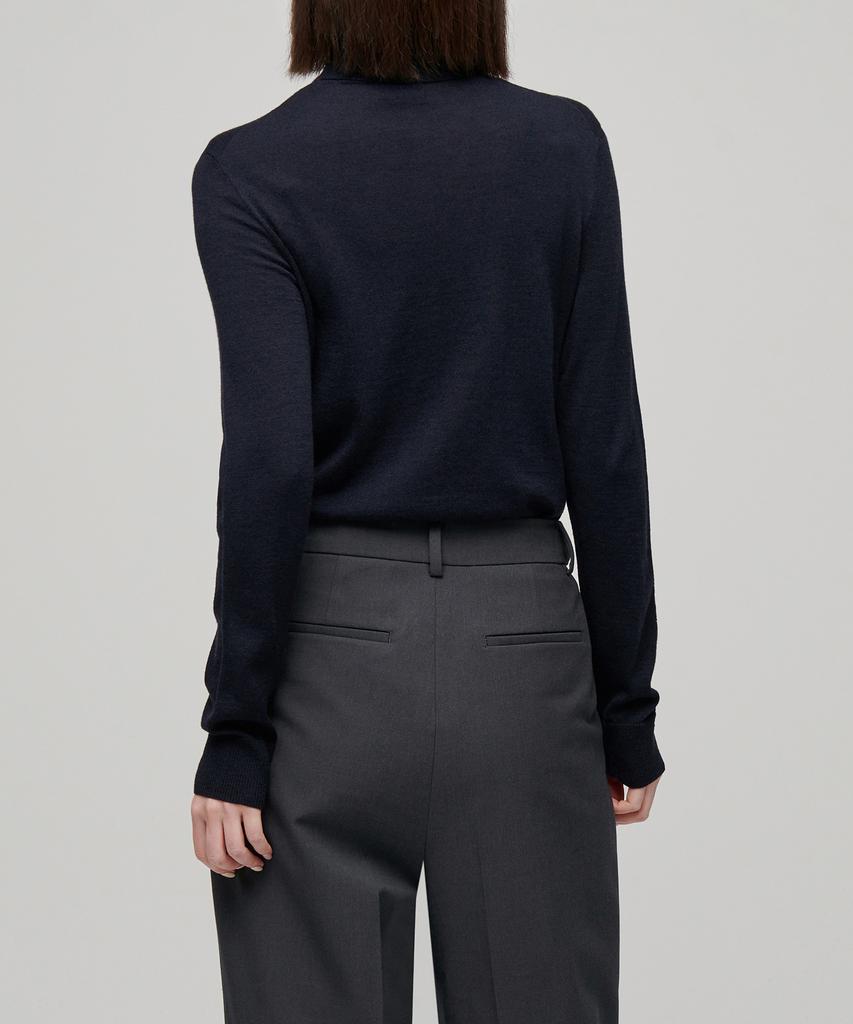 MUSINSA STANDARD WOMAN Women'S Merino Wool Blend High-Gauge Turtleneck Knit [Navy]