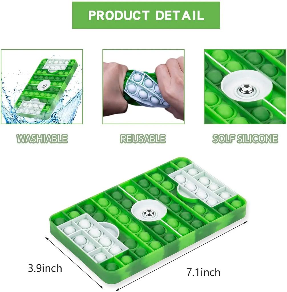 Big Pop Bubble Sensory Fidget Toy for Boys Kids Soccer Field Pop Stress Relief Fidget Popper Toy for Kids Autism ADHD Anxiety