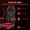 Ergonomic Office Chair, Gaming Chair, Swivel Chair with Footrest, PC Chair, Executive Chair, Height Adjustable, Polyester, Black+Red