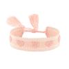 Women's Handwoven Star & Heart Tassel Bracelet with Personalized Embroidery