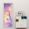 1pcs Rainbow Unicorn Cartoon Door Stickers, Children's Room Bedroom Decoration Stickers, Cute Animal Wall Stickers, Self Adhesiv
