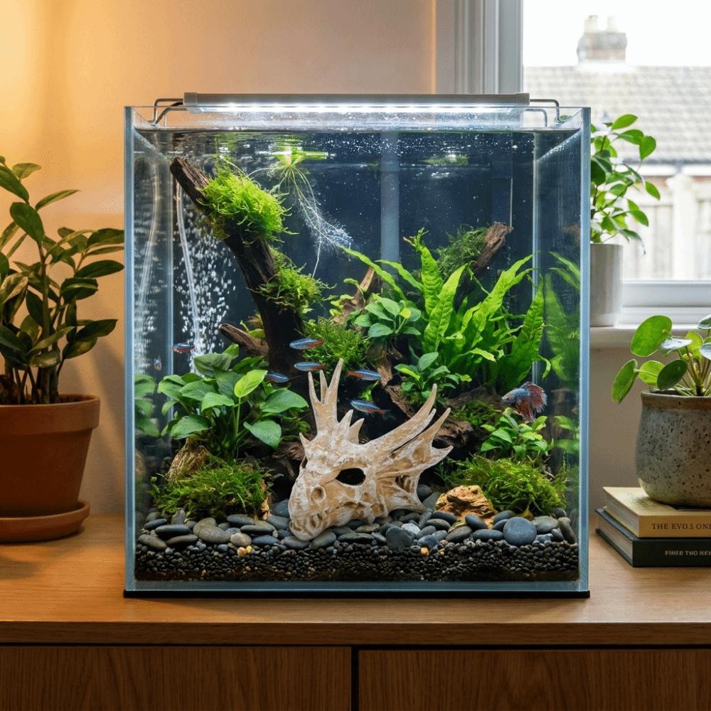 3D Printed Dragon Bone Fish Tank Ornament Crawler Landscape Decoration Feeding Box Decoration