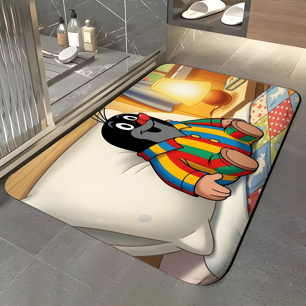 Cartoon K-Krtek Floor Mat Soft Flannel Entrance Door Mat Non Slip Absorbent Bathroom Bedroom Floor Rug
