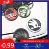 Car Sticker 8/9/10cm Emblem Car Front Hood Badge Rear Trunk Sticker For Skoda S Skoda Kodiaq Fabia Kamiq Karoq Octavia 3 A5 A7 R