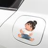 Simulation of Cute Girl Car Fuel Tank Beautification Decoration Sticker