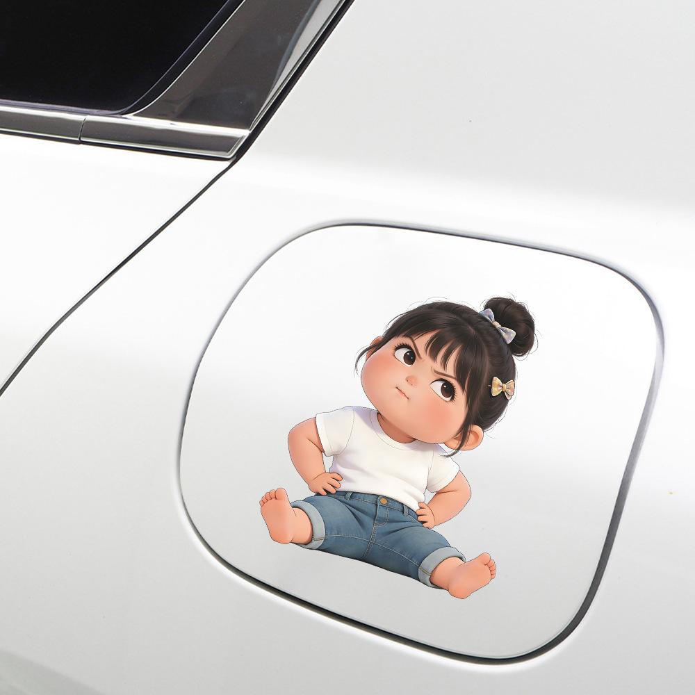 Simulation of Cute Girl Car Fuel Tank Beautification Decoration Sticker