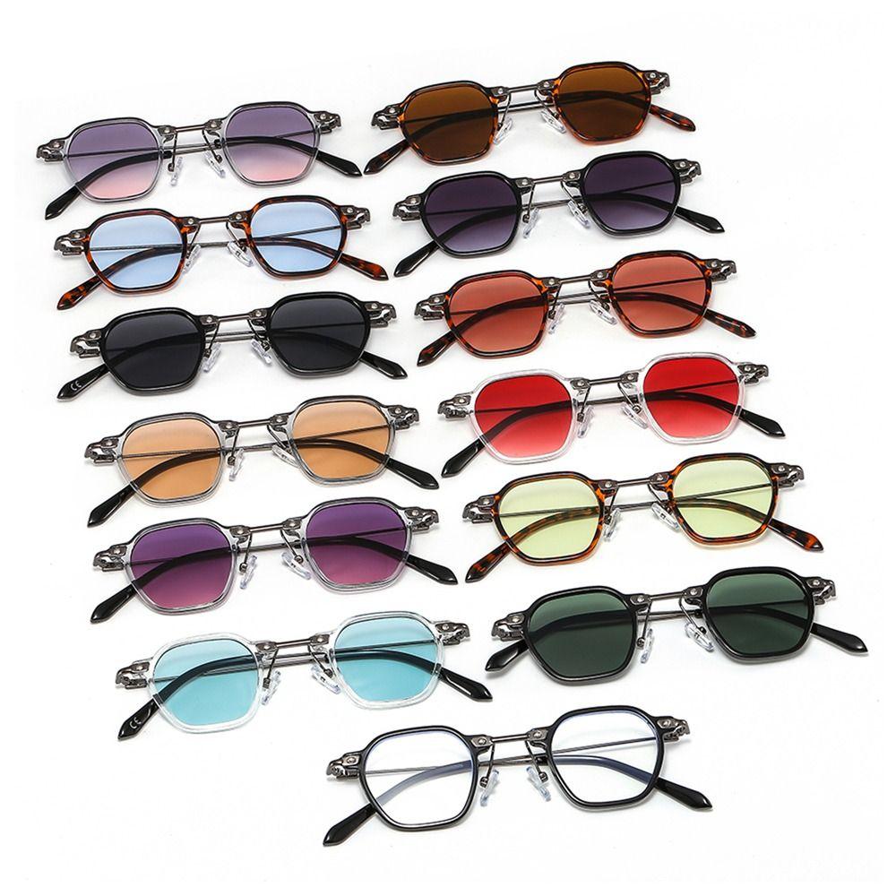 Cool Square Sunglasses Vintage UV400 Tint Ocean Lens Small Polygon Frame Sun Glasses Retro 90s Women Men Hip Hop Shades Eyewear