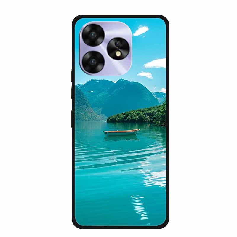 For Umidigi A15c A15 Case Painted Black Bumper TPU Soft Silicone Phone Cover For Umidigi A15 Cases A 15 15T Coque Funda Capa Cat