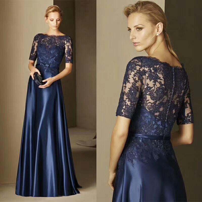 Evening dress blue design sense hollow