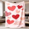 2026 Latest Flannel Blanket Romantic HeartShaped Love Always Flannel Blanket Soft, Durable, WrinkleResistant, AllSeason Cozy Throw for Bedroom & Dorm,