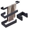 Stainless Steel Black Towel Rack Set - Bathroom Towel Bar & Shelf Accessories