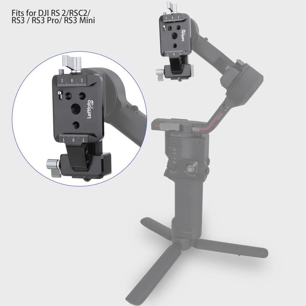 Leftfoto RS3 Vertical Mount Plate for DJI RS 3 Pro 2 Gimbal Stabilizer Aluminum Alloy CNC Quick Release Camera Bracket