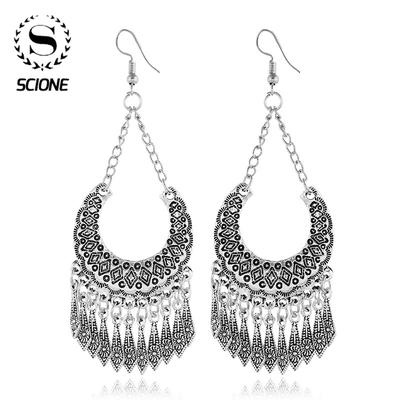 LUXY MOON Vintage Böhmische Legierung Quaste Baumeln Ethnische Tribal Ohrringe Mode Bühne Kostüm Zubehör