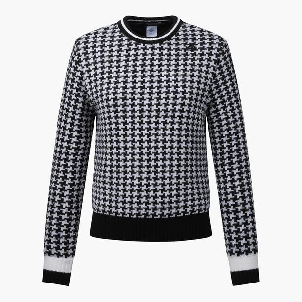 Descente Golf Women S Patterned Windproof Sweater Blkg/095