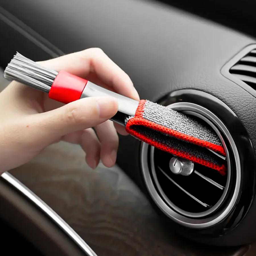 1 PC, Soft Dual Head Car Cleaning Brush, 2-in-1 Air Conditioning Vent Brush, Internal Cleaning Tool, Multi-functional Dust Remov
