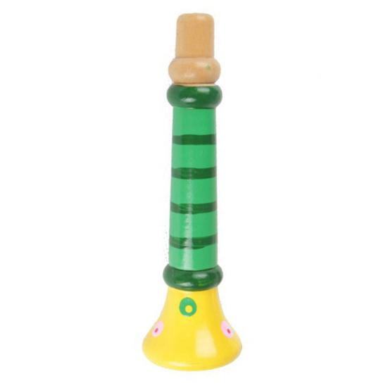 Multi-color Wooden Small Trumpet Kids Baby Musical Instrument Learning Toy Gift