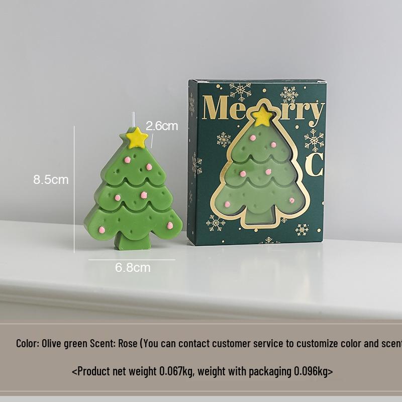 Christmas Tree Shaped Scented Candle Gift Box - Holiday Decoration & Souvenir