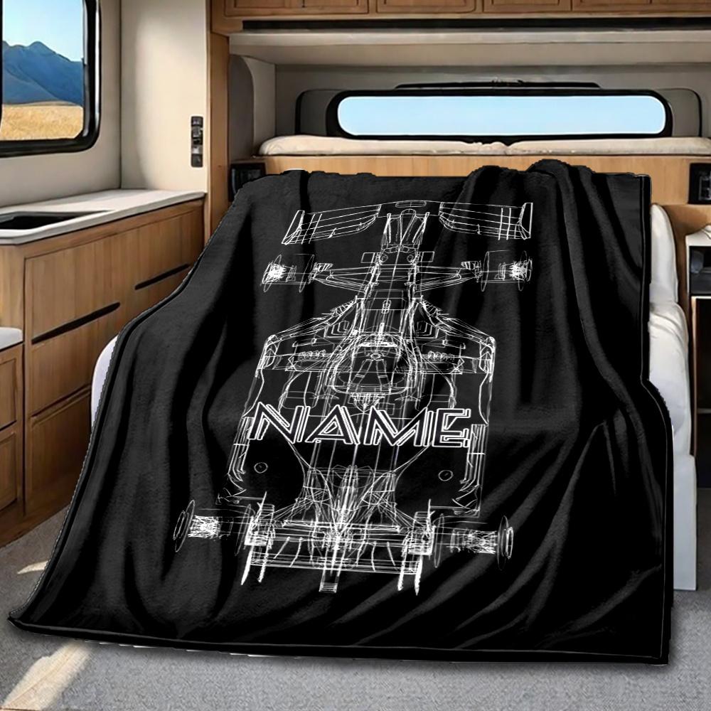 Formula Car Blanket Personalized Name Soft Comfortable Stylish Blanket Car Blanket Perfect For Travel Camping Outdoor Home Suitable For All Seasons