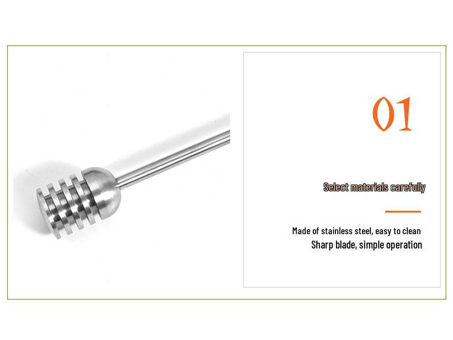 304 Stainless Steel Honey Stirrer with Beaded Handle