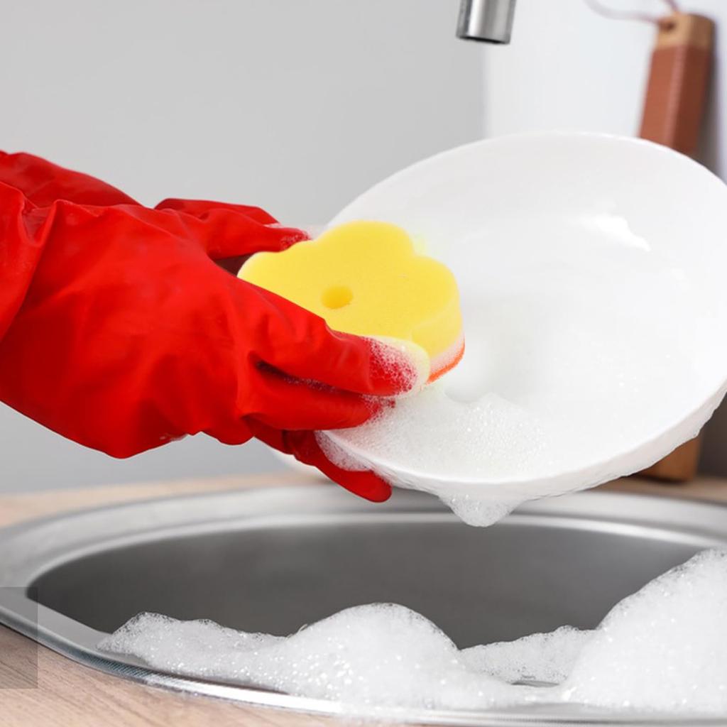 LEDMOMO Sponge for 10 Sponge for Sponge Sponge Cloth for Flower Shape Kitchen, Pieces, Dishwashing, Scratch-Free, Antibacterial, Dishwashing, Foaming,