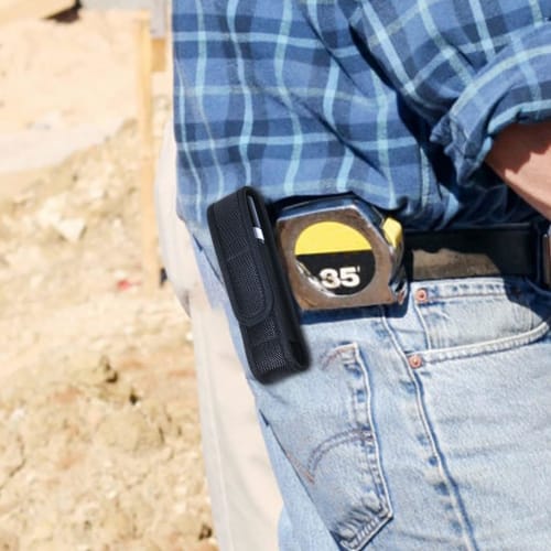 Flashlight Pouch, Flashlight Case, Flashlight Holster with Battery Pocket and Coiled Cord, Durable Nylon Waist Belt Mount, Flashlight Holster | Flashl