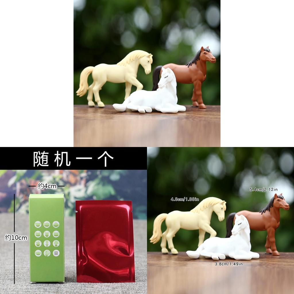 Pvc Horse Model Miniature Figure Set With Three Poses For Home Decor And Collectors