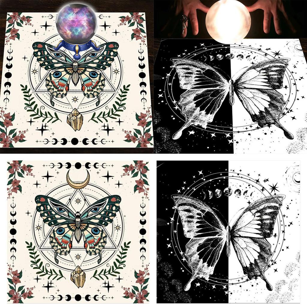 Tapestry Butterfly Moon Phases Tablecloth for Bedroom Decorative Background Cloth Picnic Blanket Tarot Tablecloth Home