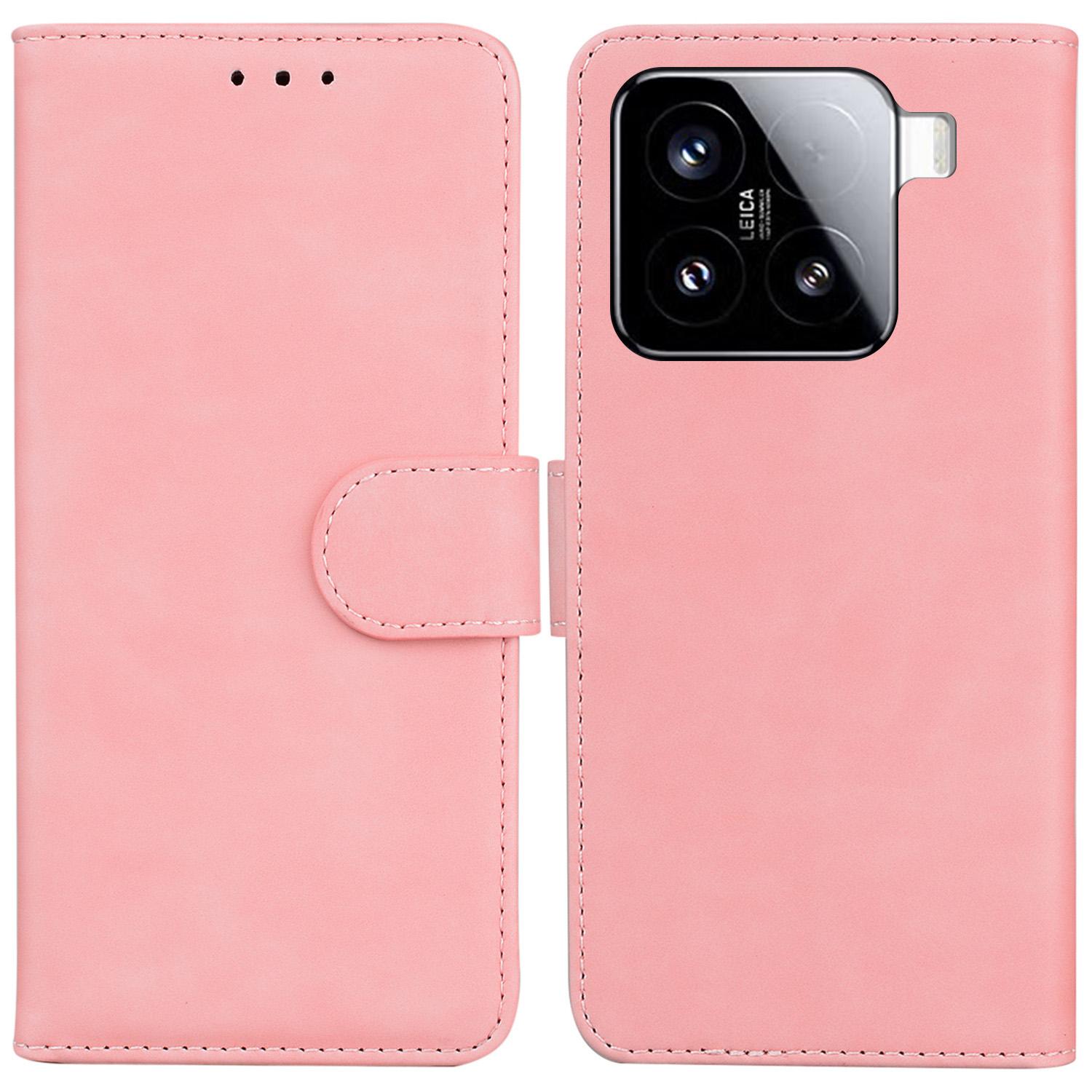 

For Xiaomi 15 Case Solid Color Leather Wallet Phone Cover E