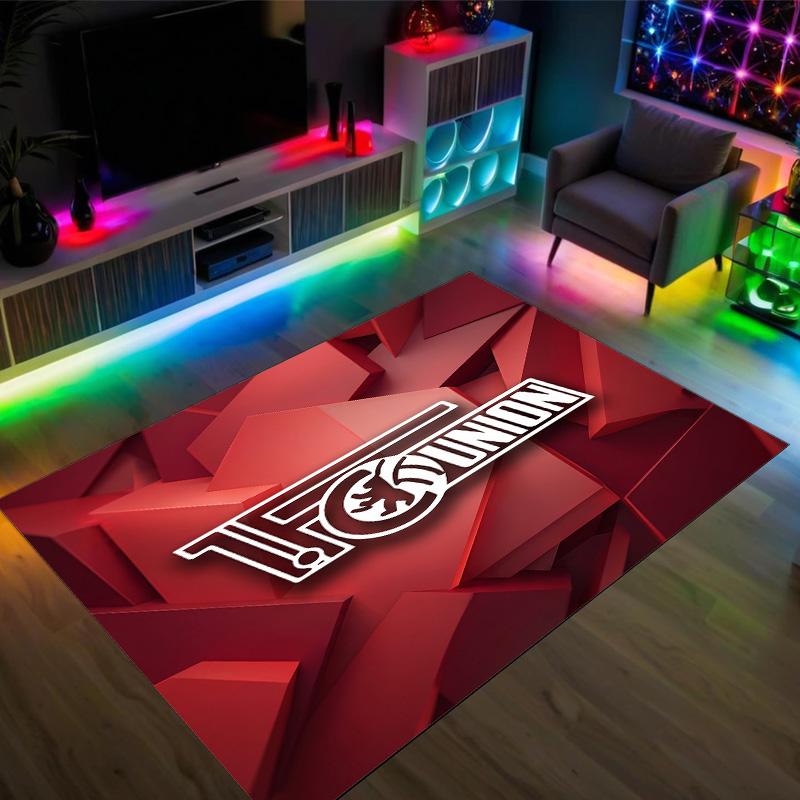 Union Berlin FC Design Crystal Velvet Carpet Cozy Non?Slip Printed Rug For Bedroom Living Room Entrance