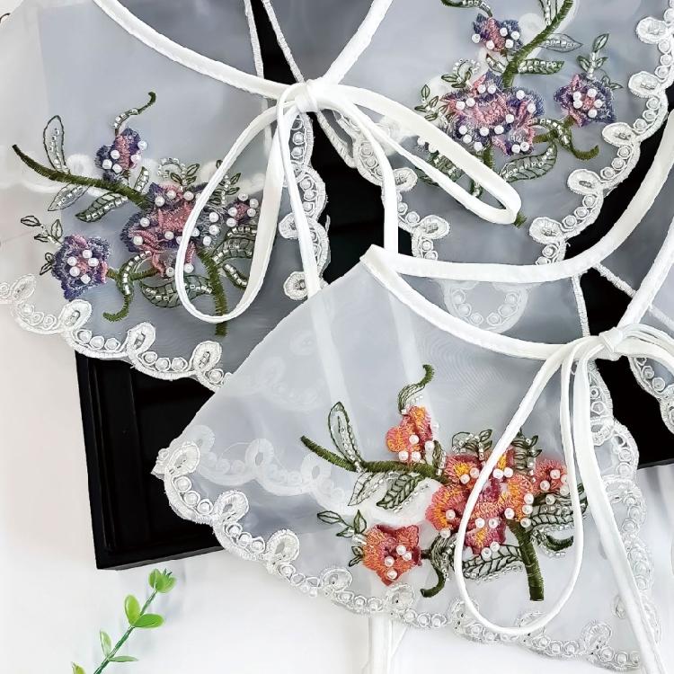 Elegant Detachable False Collar Embroidery Flower Petal Female Sweater Shirt Sewing False Collar Sweater Dress Supply