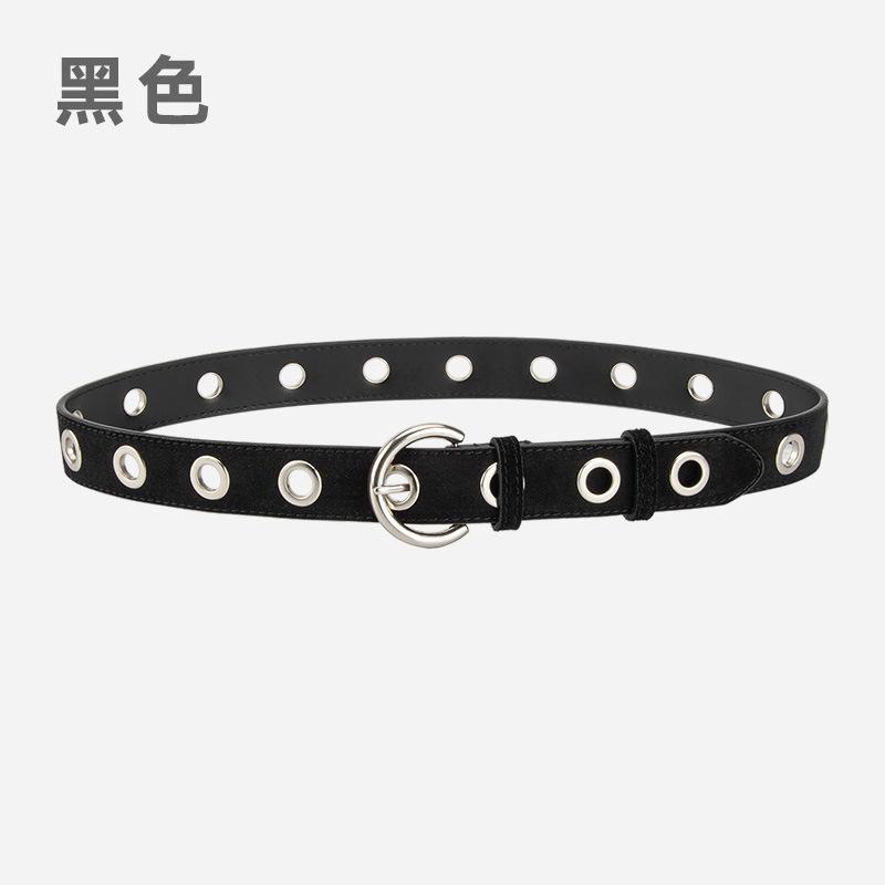 Punk Style Leather Belt Women'S Matte Jeans Decorative Belt Women