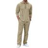 Men  Fashion  Leisure  Hooded Hood  Button  Upper Garment  Trousers  Set