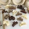 Popular Coffee Black Beige Hair Clip Frosted Large Hair Claw Crab Clips Acrylic Hairpins Geometric Shark Clip