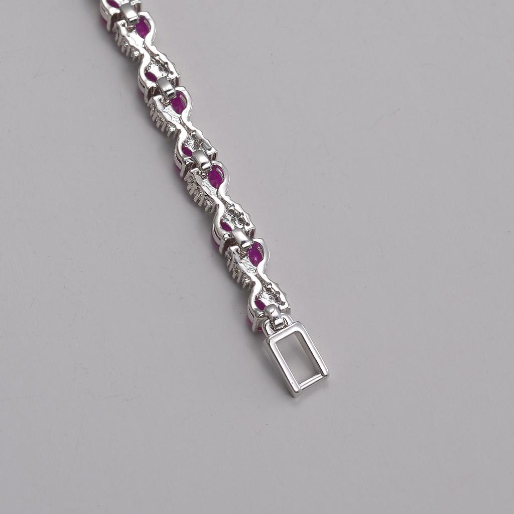 Synthetischer Rubin Oval Eingelegt Premium Süßer Schmuck Vielseitige Persönlichkeit Mädchen Roter Korund 5 #Armband
